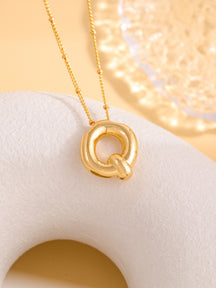 Hot-selling Balloon Glossy Letter Necklace Chubby Pendant European and American Fashion Simple Collarbone Chain