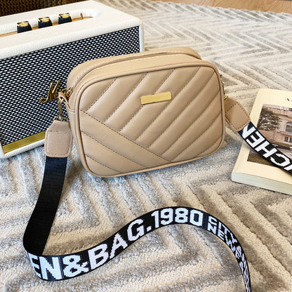 Women's Bag Personalized Embroidery Shoulder Camera Bag Foreign Trade 2025 Korean Version Summer and Autumn New Women's Oblique Span Small Square Bag