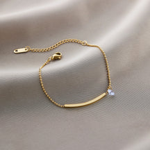 Warm Jian Does Not Fade Cross-border Hot-selling Titanium Steel Bracelet Women's Five-leaf Clover with Diamonds Ins Wind Personality 18K Vacuum Plating