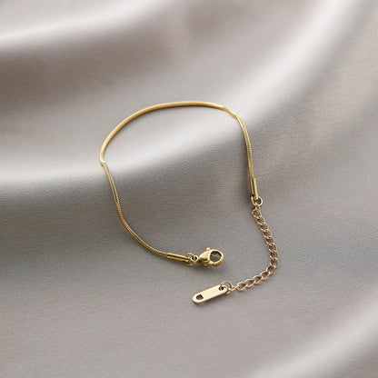 Warm Jian Does Not Fade Cross-border Hot-selling Titanium Steel Bracelet Women's Five-leaf Clover with Diamonds Ins Wind Personality 18K Vacuum Plating