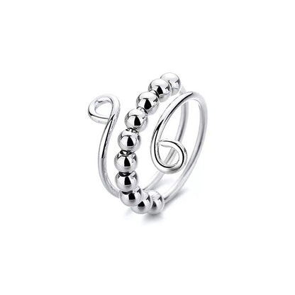 Amazon Explosion, Decompression and Anti-anxiety, Titanium Steel Bead Rotating Ring, Open Bead Ring