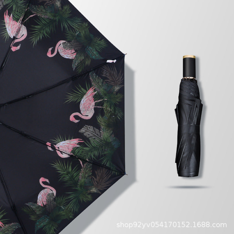 [Special Offer] Manual Vinyl Sunscreen Eye Umbrella UV Protection Women's Three-fold Gift Umbrella Clearance Wholesale
