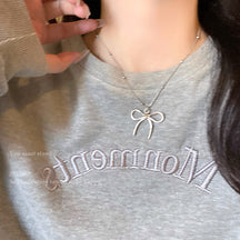 Korean New Pearl Butterfly Necklace Women's High-end Light Luxury Niche Versatile Sweater Chain Autumn and Winter Popular Accessories