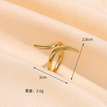 Hot Selling High-grade Stainless Steel Ring Opening Retro Geometric Line Ring Hydraulic Titanium Steel Jewelry Spot
