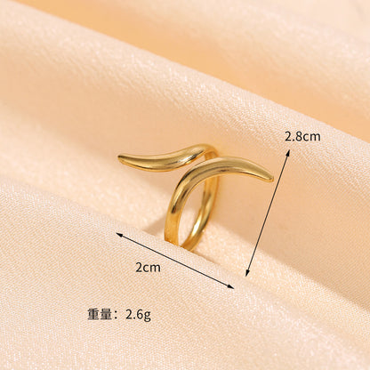 Hot Selling High-grade Stainless Steel Ring Opening Retro Geometric Line Ring Hydraulic Titanium Steel Jewelry Spot
