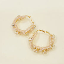 XP17 Exquisite Super Flash Mesh Yarn Zircon Earrings Women's Ins Trendy Light Luxury Niche High-end Design Pendant Stud Earrings