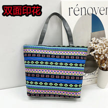 Foreign Trade New Canvas Bag Large-capacity Women's Bag Printed Handbag Ethnic Style Literary and Artistic Student Bag Shopping Bag