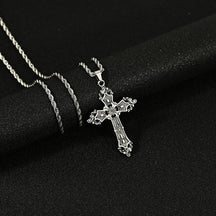 Hip Hop Necklace Jewelry Men's Popular Street Cross Personality Bouncing Alloy Pendant Sweater Chain Wholesale