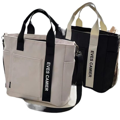 New Design Waterproof and Stylish Tote Canvas Hand Carry Messenger Bag Simple and Versatile Single Shoulder Portable Bento Lunch Box Bag