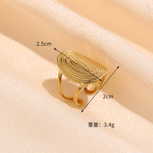 Hot Selling High-grade Stainless Steel Ring Opening Retro Geometric Line Ring Hydraulic Titanium Steel Jewelry Spot