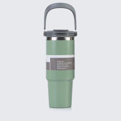 Car Cup 30oz Bingba Cup 304 Stainless Steel Thermos Cup Double Drinking Straw Cup Car Thermal Insulation Cold Cup