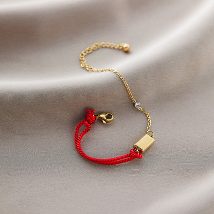 Warm Jian Does Not Fade Cross-border Hot-selling Titanium Steel Bracelet Women's Five-leaf Clover with Diamonds Ins Wind Personality 18K Vacuum Plating