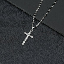 Hip Hop Necklace Jewelry Men's Popular Street Cross Personality Bouncing Alloy Pendant Sweater Chain Wholesale