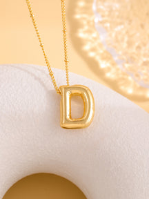 Hot-selling Balloon Glossy Letter Necklace Chubby Pendant European and American Fashion Simple Collarbone Chain