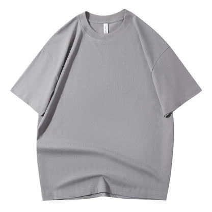 210G Pure Cotton T-shirt Round Neck Solid Color Men's and Women's Same Bottoming Shirt Half-sleeved Spot Short-sleeved T-shirt Casual Summer