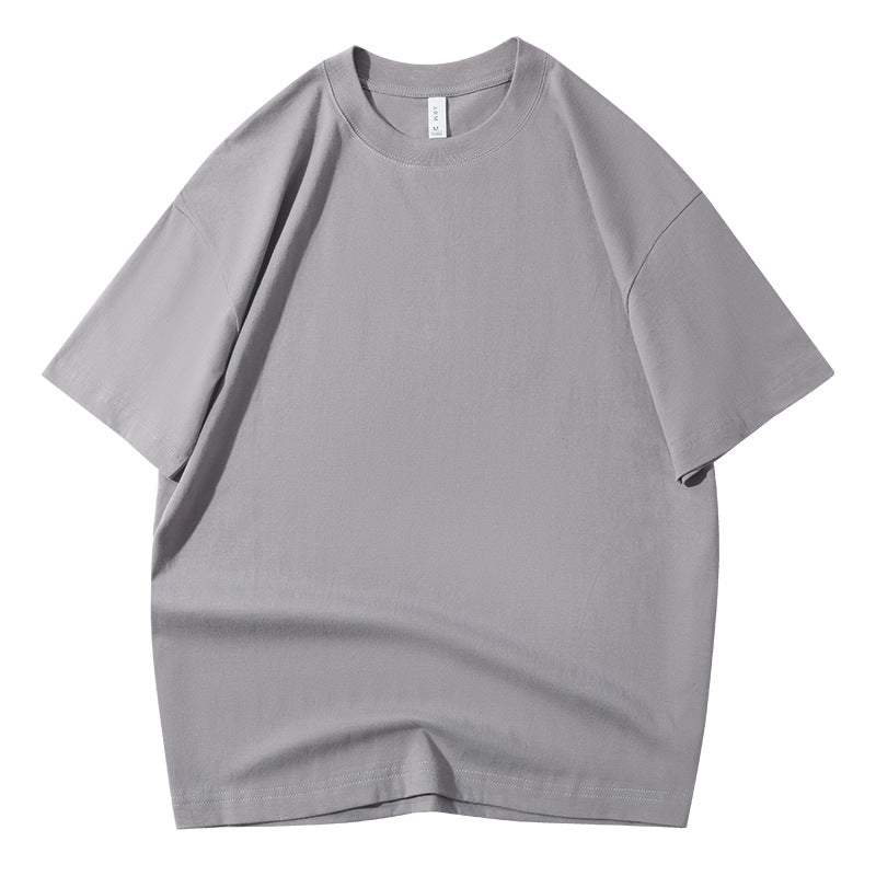210G Pure Cotton T-shirt Round Neck Solid Color Men's and Women's Same Bottoming Shirt Half-sleeved Spot Short-sleeved T-shirt Casual Summer
