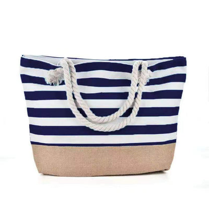 New Cross-border Beach Bag Striped, Foreign Trade Leisure Bag Amazon Armpit Bag Women's Shoulder Bag Women's Canvas Bag