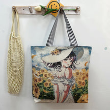 New Gold Silk Single-sided Cloth Bag Foreign Trade Fashion Shoulder Women's Bag Cute Shopping Bag Cross-border Supply Literary Canvas Bag