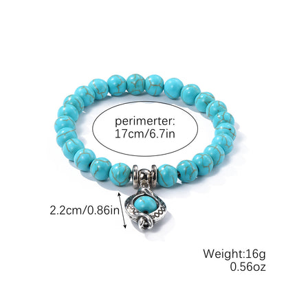 Special Foreign Trade Europe and The United States Popular Beaded Bracelet Women's Set Bohemian Ethnic Style Turquoise Bracelet