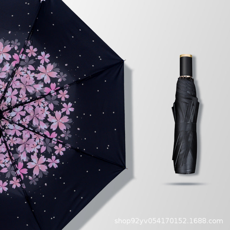 [Special Offer] Manual Vinyl Sunscreen Eye Umbrella UV Protection Women's Three-fold Gift Umbrella Clearance Wholesale