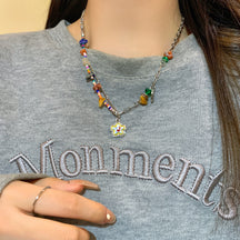 Korean New Pearl Butterfly Necklace Women's High-end Light Luxury Niche Versatile Sweater Chain Autumn and Winter Popular Accessories