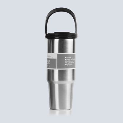 Car Cup 30oz Bingba Cup 304 Stainless Steel Thermos Cup Double Drinking Straw Cup Car Thermal Insulation Cold Cup