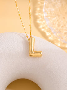 Hot-selling Balloon Glossy Letter Necklace Chubby Pendant European and American Fashion Simple Collarbone Chain
