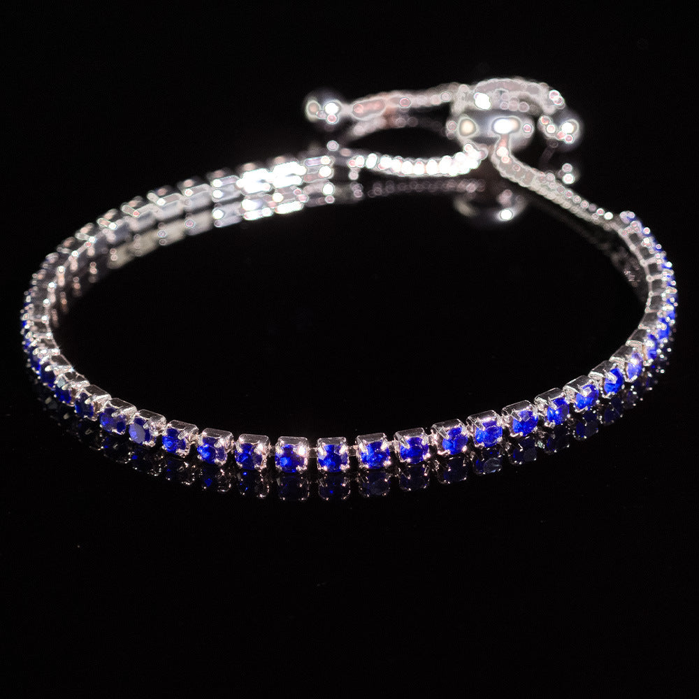 Cross-border Explosive Zircon Tennis Bracelet Adjustable Full Diamond Bracelet Light Luxury High-end Women's Bracelet Jewelry Women