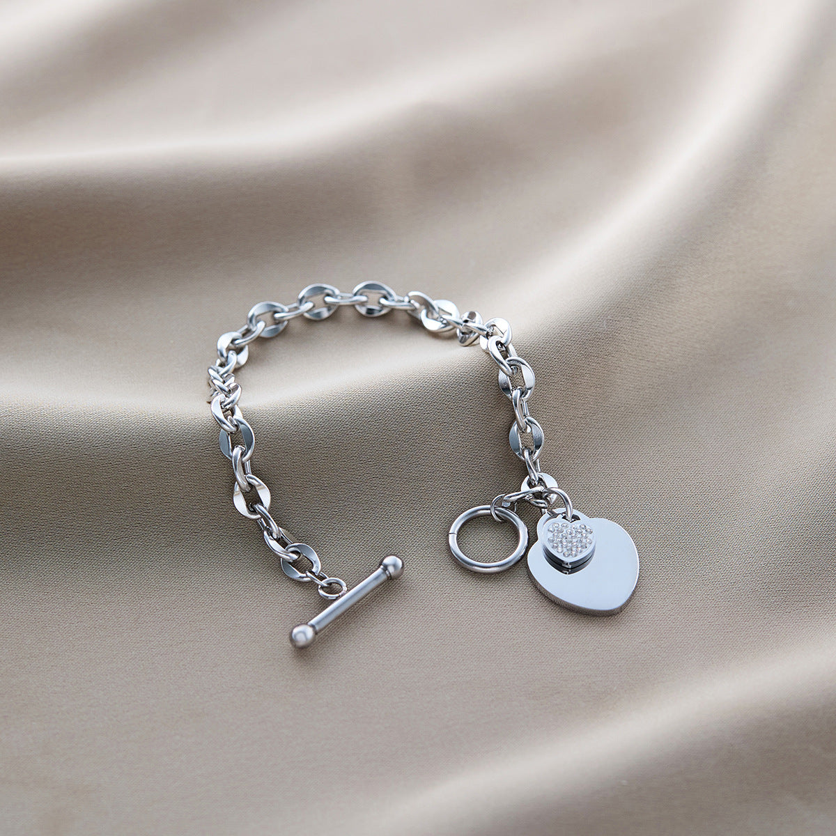 Warm Jian Does Not Fade Cross-border Hot-selling Titanium Steel Bracelet Women's Five-leaf Clover with Diamonds Ins Wind Personality 18K Vacuum Plating