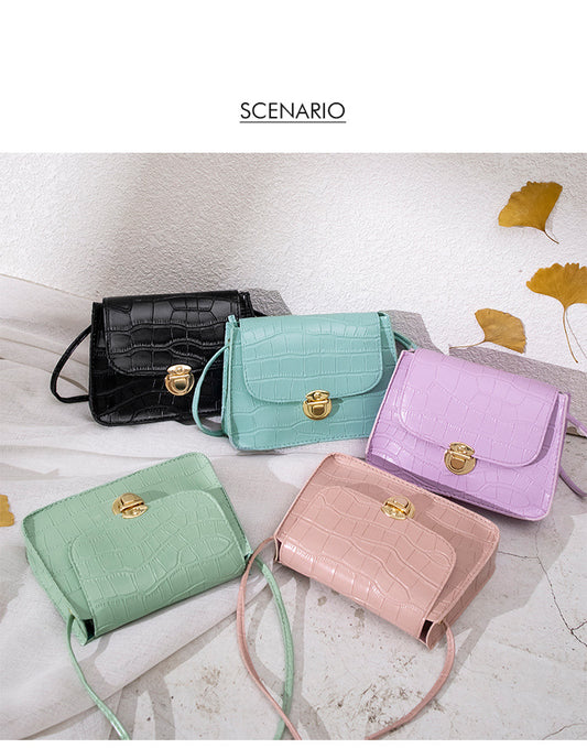 Foreign Trade Wholesale 2021 Trendy Korean Version Fashion Crocodile Pattern Shoulder Women's Bag Bag Mobile Phone Makeup Versatile Messenger Bag