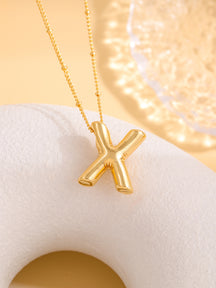 Hot-selling Balloon Glossy Letter Necklace Chubby Pendant European and American Fashion Simple Collarbone Chain