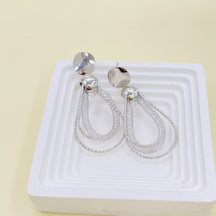 XP17 Exquisite Super Flash Mesh Yarn Zircon Earrings Women's Ins Trendy Light Luxury Niche High-end Design Pendant Stud Earrings