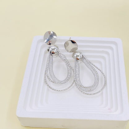 XP17 Exquisite Super Flash Mesh Yarn Zircon Earrings Women's Ins Trendy Light Luxury Niche High-end Design Pendant Stud Earrings