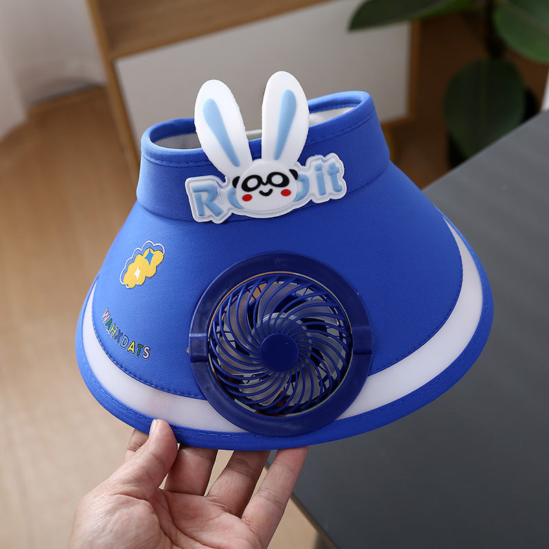 Hot selling Animal Children's Sunscreen Cap Solar Rechargeable Cap New UV Protection Empty Top Sun Hat with Fan