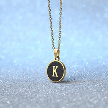 Foreign Trade Hot-selling Ins Wind Simple Alloy, English Letter Necklace Pendant Round Item Pendant 26 Letter Necklace