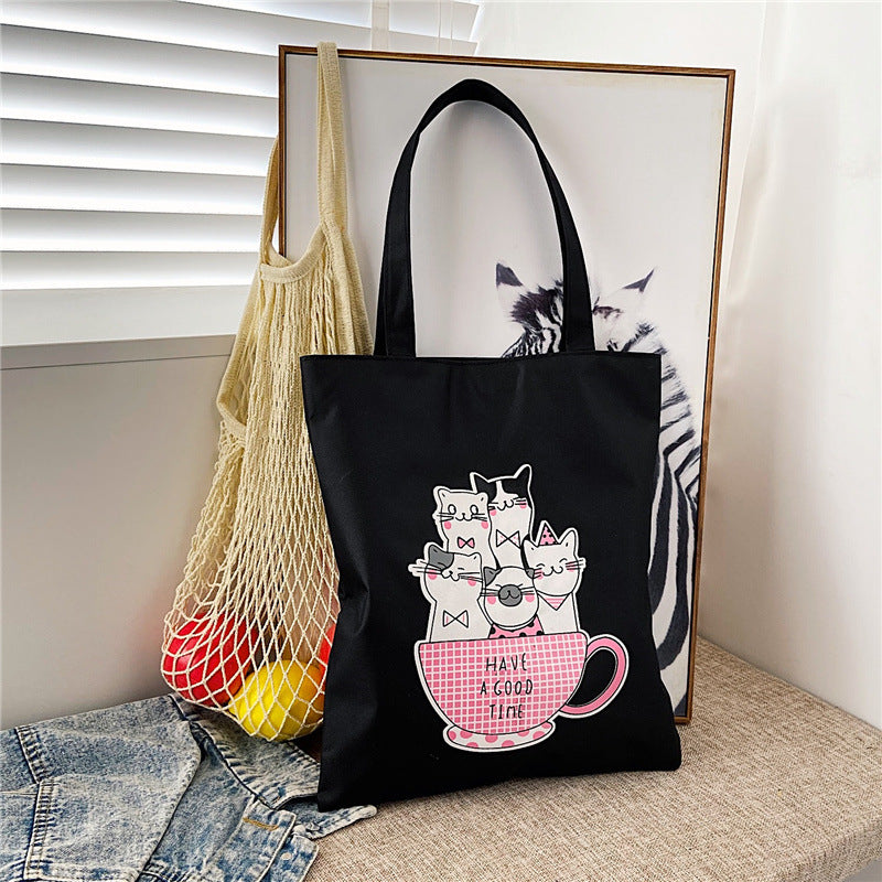 Canvas Bag Female Student Korean Version Large Capacity Simple Shoulder Bag Handbag To Picture Wholesale