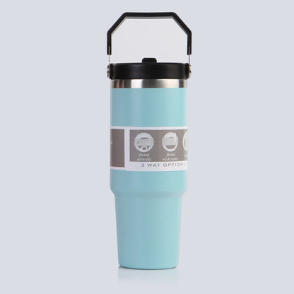 Car Cup 30oz Bingba Cup 304 Stainless Steel Thermos Cup Double Drinking Straw Cup Car Thermal Insulation Cold Cup