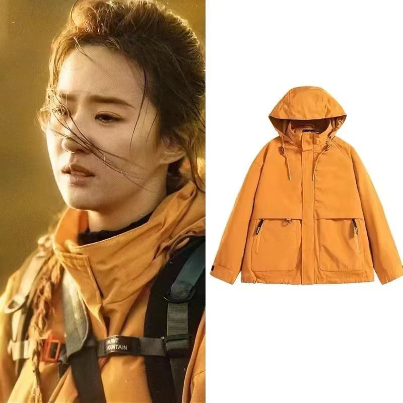 Liu Yifei ,Huang Yimei, The Same Style Spring and Autumn Winter Mountaineering Jacket, Light Three-in-one Windproof Outdoor Jacket for Women