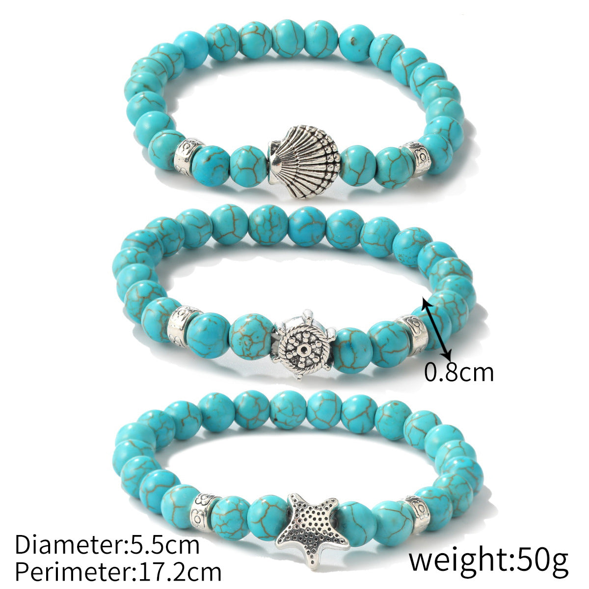 Special Foreign Trade Europe and The United States Popular Beaded Bracelet Women's Set Bohemian Ethnic Style Turquoise Bracelet