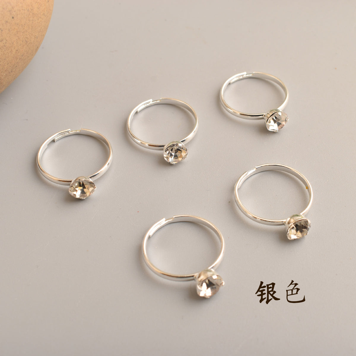 Hot-selling Jewelry Diamond Ring Foreign Trade Simple and Fashionable Living Square Claw Diamond Ring Exquisite Gift Ring