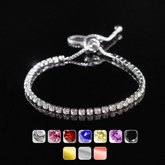 Cross-border Explosive Zircon Tennis Bracelet Adjustable Full Diamond Bracelet Light Luxury High-end Women's Bracelet Jewelry Women
