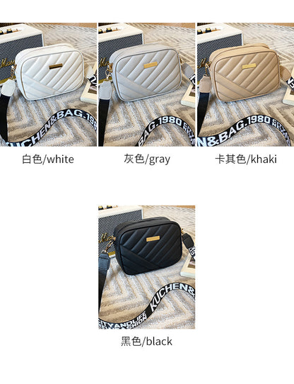 Women's Bag Personalized Embroidery Shoulder Camera Bag Foreign Trade 2025 Korean Version Summer and Autumn New Women's Oblique Span Small Square Bag