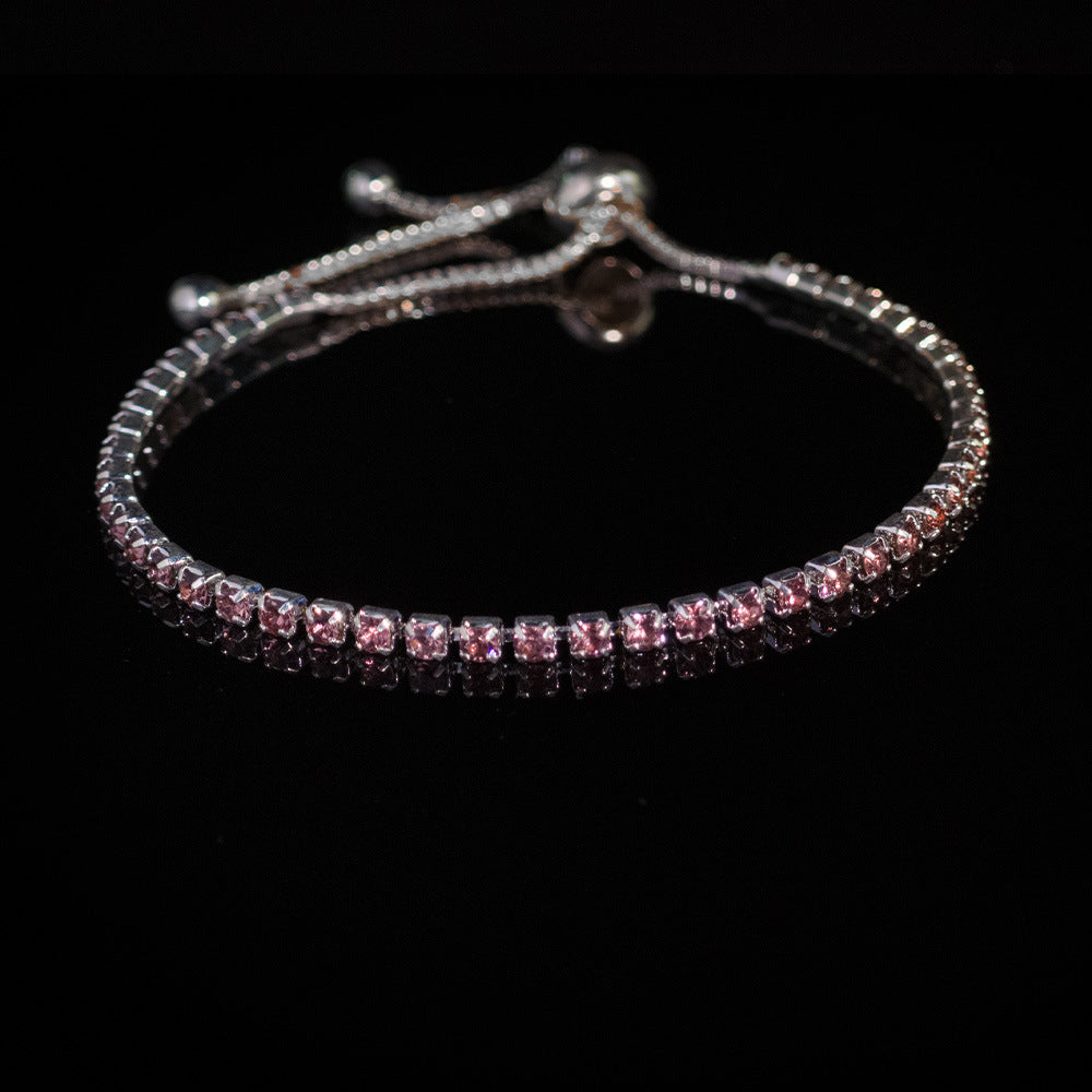 Cross-border Explosive Zircon Tennis Bracelet Adjustable Full Diamond Bracelet Light Luxury High-end Women's Bracelet Jewelry Women