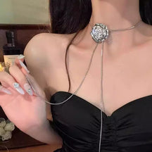 Korean New Pearl Butterfly Necklace Women's High-end Light Luxury Niche Versatile Sweater Chain Autumn and Winter Popular Accessories