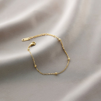 Warm Jian Does Not Fade Cross-border Hot-selling Titanium Steel Bracelet Women's Five-leaf Clover with Diamonds Ins Wind Personality 18K Vacuum Plating
