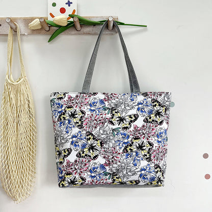 Manufacturer's New Printed Canvas Bag Wholesale Leisure Commuter Women's Fashion Portable Underarm Bag Cross-border Foreign Trade Women's Bag