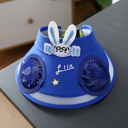 Hot selling Animal Children's Sunscreen Cap Solar Rechargeable Cap New UV Protection Empty Top Sun Hat with Fan