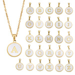 Foreign Trade Hot-selling Ins Wind Simple Alloy, English Letter Necklace Pendant Round Item Pendant 26 Letter Necklace