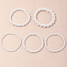XP17 Cross-border Hot-selling Imitation Pearl Beaded Bracelet Women's 4/6/8/10/14MM Elastic Rope Bracelet Hand Jewelry