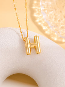 Hot-selling Balloon Glossy Letter Necklace Chubby Pendant European and American Fashion Simple Collarbone Chain